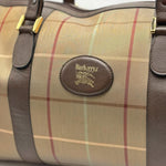 Load image into Gallery viewer, Burberry Check Boston Bag Travel Khaki Brown Canvas Leather (Pre-owned)
