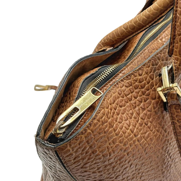 Burberry Dewsberry Convertible Tote Heritage Grained Leather Medium (Pre-owned) 929RDVD