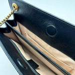 Load image into Gallery viewer, Gucci Azalea Calfskin Matelasse Heart Medium GG Marmont Slim Shoulder Bag Black 2-way (Like new) MCQ8GG6
