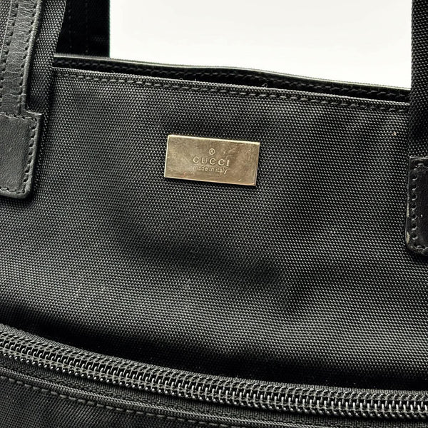Gucci Handbag Tote Bag  Black Nylon Leather (Pre-owned)