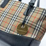Load image into Gallery viewer, Burberry Haymarket Check Canvas Tote Bag (Like new)
