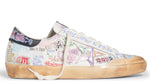 Load image into Gallery viewer, Golden Goose Men's Super-Star Graffiti-Print Leather White Silver Black
