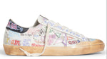 Load image into Gallery viewer, Golden Goose Men's Super-Star Graffiti-Print Leather White Silver Black (Women's)
