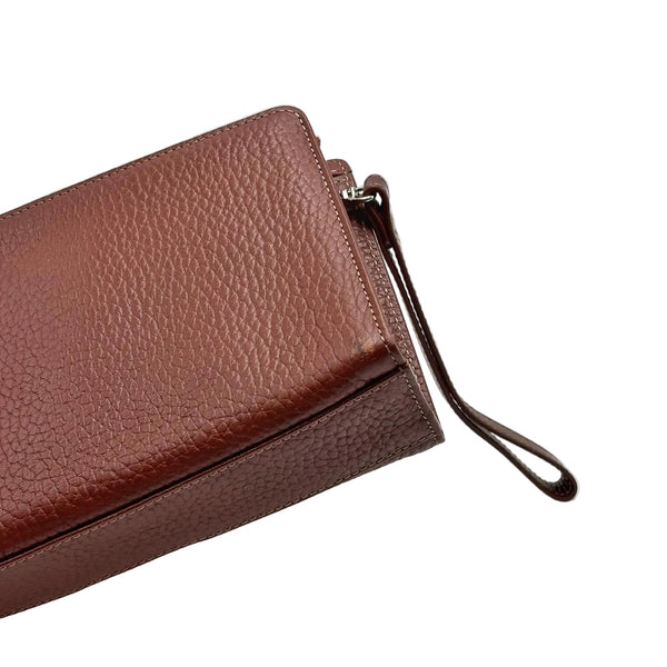 Burberry Leather Shadow Horse Clutch Bag Brown (Pre-owned)