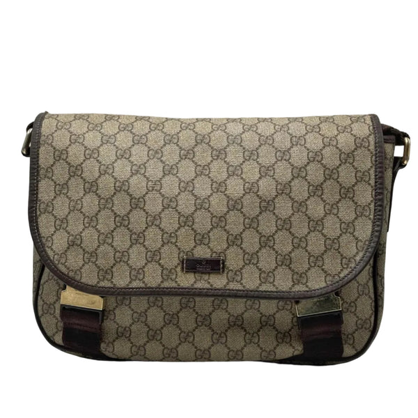 Gucci GG Brown Supreme Monogram Coated Canvas Messenger Bag (Pre-owned) 8TJWDBC