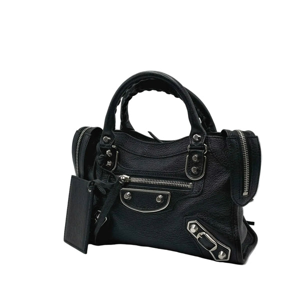 Balenciaga Classic Mini City Edge Black / Silver Hardware (Like new) VWM8G48