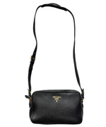 Load image into Gallery viewer, Prada Black Vitello Phenix Leather Double Zip Crossbody Bag (Like new) W6YRB9Y

