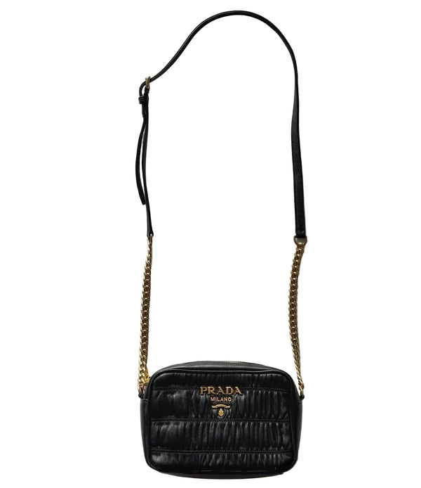 Prada Nappa Gaufre Camera Bag Black (Like new) HX2GCXR