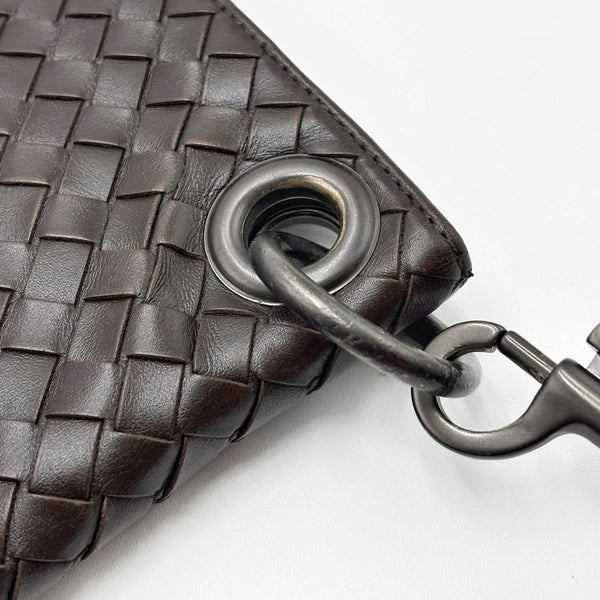 Bottega Veneta Leather Intrecciato Crossbody Bag Brown (Pre-owned) CT4GGDJ9