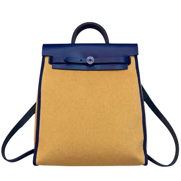 Hermès Toile Herbag A Dos Zip Retourne Backpack (Excellent Condition)
