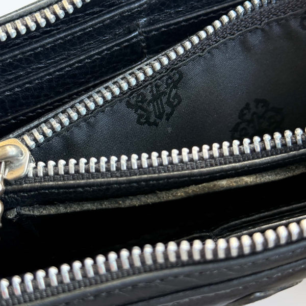 Chrome Hearts REC F ZIP Wallet 3 Cemetery Cross Patch black Leather (Vintage)