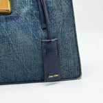 Load image into Gallery viewer, Miu Miu Madras Denim Handbag Blue (Pre-owned)
