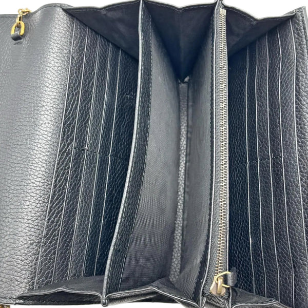 Gucci GG Marmont Gold Label Logo Leather Chain Wallet Shoulder Messenger Bag Black (Like new) BB44HW6