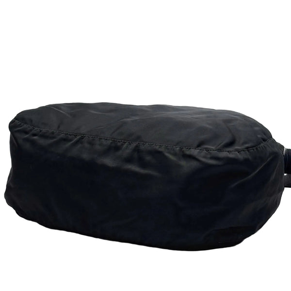 Prada Black Tessuto Nylon And Leather Shoulder Bag (Pre-owned)