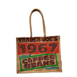 Load image into Gallery viewer, Trader Joe's Jute Bag Reusable 1967 Pasadena Coffee Beans Shopping Grocery Eco
