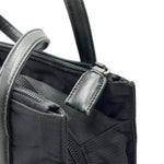 Load image into Gallery viewer, Prada Nylon Handbag Black Silver Triangle Logo (Pre-owned)
