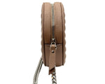 Load image into Gallery viewer, Saint Laurent Monogram Round Vinyl Camera Bag Brown Beige (Like New)
