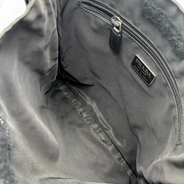Prada Tessuto Nylon Flat Messenger Bag Black (Pre-owned)
