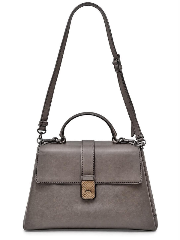 Bottega Veneta  Steel Nappa Small Piazza Bag (Pre-owned) 86T6CYJ