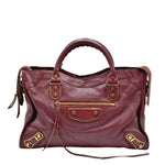 Load image into Gallery viewer, Balenciaga Cassis Grained Chevre Leather Metallic Edge City Bag (Pre-owned) 8Y8KVRT
