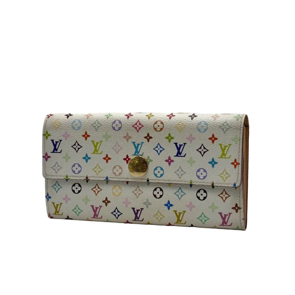 Louis Vuitton White Monogram Multicolor Sarah Wallet (Pre-owned)