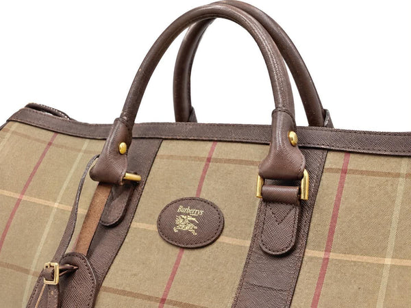 Burberry Nova Check Canvas Boston Bag (Pre-owned) QJBH72R