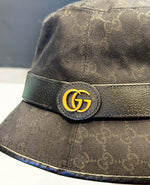 Load image into Gallery viewer, Gucci GG Canvas Bucket Hat with Double G Black (Like new)
