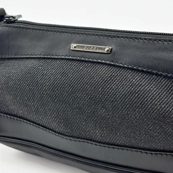 Gucci Denim Web Shoulder Bag (Pre-owned)