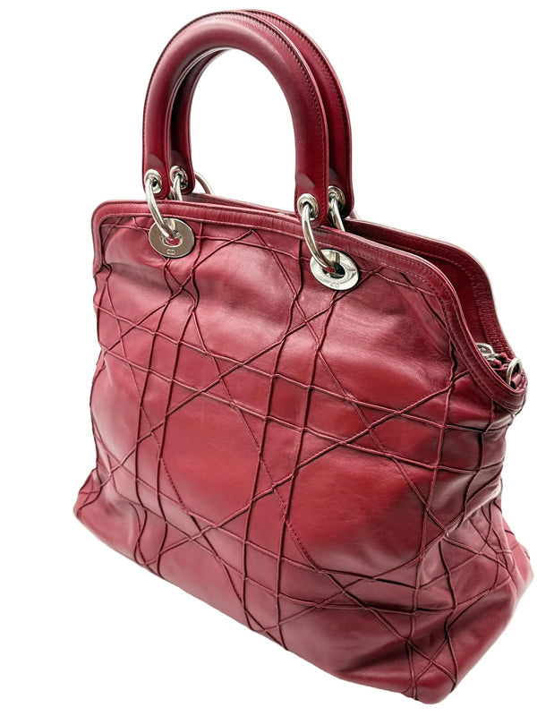 Christian Dior Cannage Quilted Lambskin Leather Granville Tote Bag (Pre-owned)