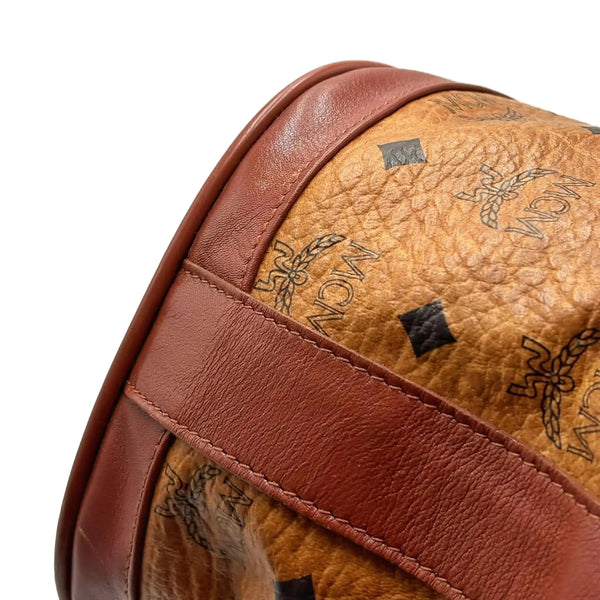 MCM Visetos Drawstring Bucket Bag Brown (Pre-owned)
