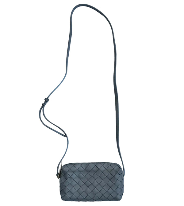 Bottega Veneta Nappa Intrecciato Nodini Mini Crossbody Grey (Pre-owned) KJ2C8R9