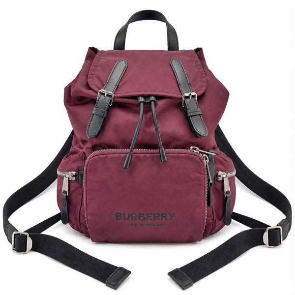 Burberry Nylon Medium Rucksack Backpack Burgundy Red (Pre-owned) KBXYH8K