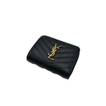 Load image into Gallery viewer, Saint Laurent Black Quilted Leather Zip Around Compact Wallet (Pre-owned) K9C8624
