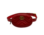 Load image into Gallery viewer, Gucci GG Marmont Matelasse Belt Bag Red Quilted Leather (Like new) K4462J2
