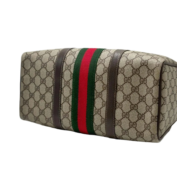Gucci Beige/Ebony GG Coated Canvas Vintage Boston Bag (Pre-owned)