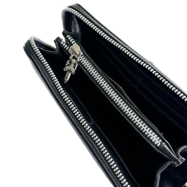 Chrome Hearts REC F ZIP Wallet 3 Cemetery Cross Patch black Leather (Vintage)