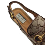 Load image into Gallery viewer, Gucci Monogram  Scamosciato Horsebit Platform Slingback Mules Beige Ebony New Acero (Fitted)
