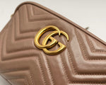 Load image into Gallery viewer, Gucci GG Marmont Small Camera Bag Beige Matelasse Leather (Pre-owned)
