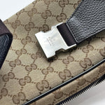 Load image into Gallery viewer, Gucci Monogram Belt Bag Dark Brown (Like new) TKHY7Y4
