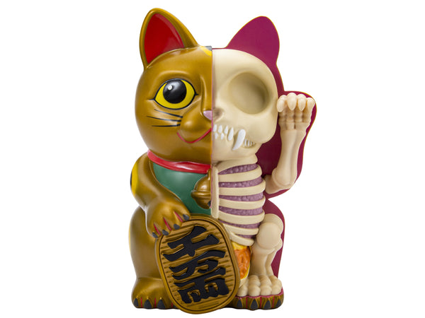 4D Half DX Fortune Cat Money Bank Gold