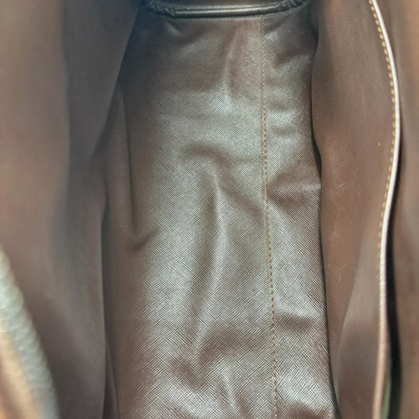 Burberry Vintage Beige/Brown Check Fabric Satchel (Pre-owned)