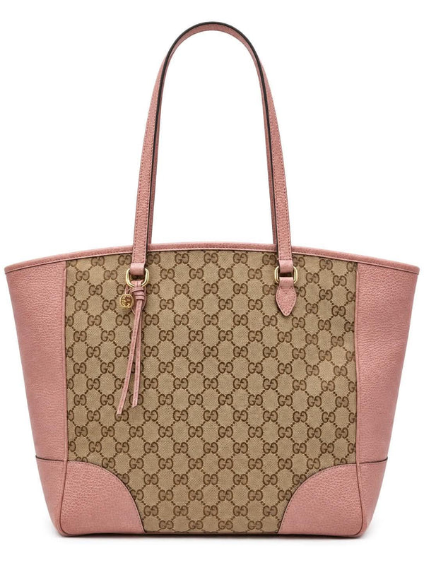 Gucci Pink/Beige GG Canvas Bree Tote Bag (Pre-owned) TQ9R8Y7