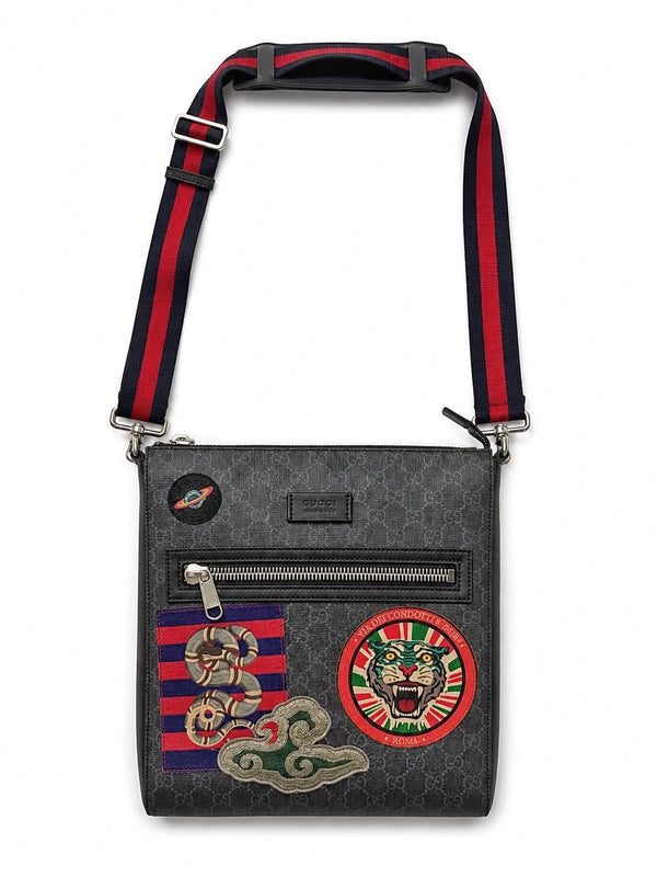 Gucci Black GG Supreme Canvas Night Courier Messenger Bag (Pre-owned) 8J769BV