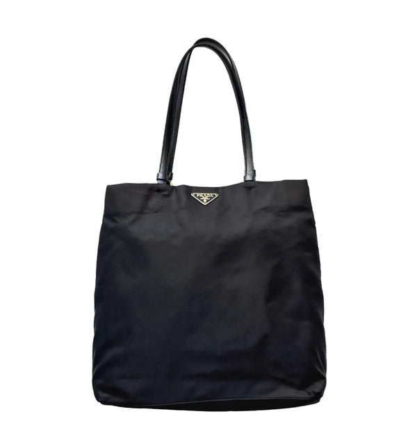 Prada Shopping Tote Bag Nylon Black Gold (Pre-owned) 29H47JX