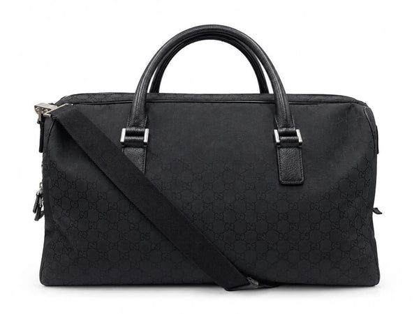 Gucci Black GG Nylon Weekender Travel Bag (Pre-owned) 7DWK3H6