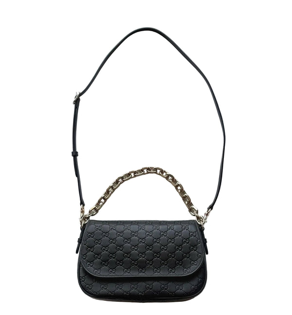 Gucci GG Calfskin Embossed Emblem Arabella Bag Black (26BV87QM)