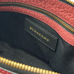 Load image into Gallery viewer, Burberry Red Signature Grain Check Embossed Leather Peyton Crossbody Bag (Pre-owned) 6YWG7K4
