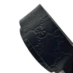 Load image into Gallery viewer, Gucci Black Guccissima Leather Square Interlocking G Buckle Belt 90CM (Pre-owned)
