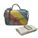 Load image into Gallery viewer, Gucci Multicolored Quilted Leather Marmont Mini Top Handle Bag (Like new) 6G2C7WM
