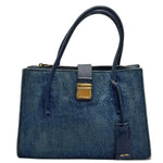 Load image into Gallery viewer, Miu Miu Madras Denim Handbag Blue (Pre-owned)
